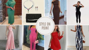 A photogrid of clothes and bags from preorder fashion in Ghana; SHEIN.