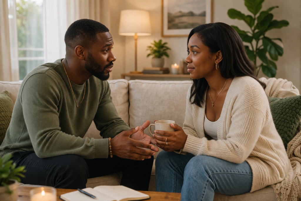 Silent treatment in relationships resolved through a calm face-to-face conversation between a couple