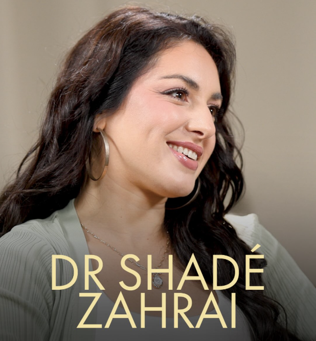 Portrait of Dr. Shadé Zahrai smiling during an interview about confidence, self-acceptance, and personal growth.